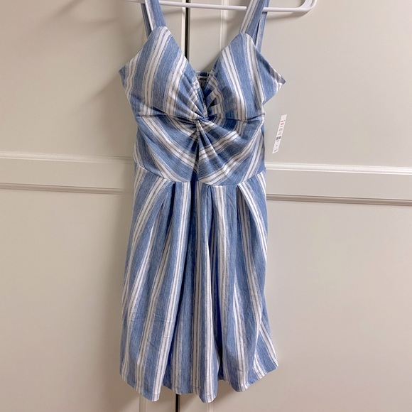 Blue Striped Short Dress - Picture 3 of 3